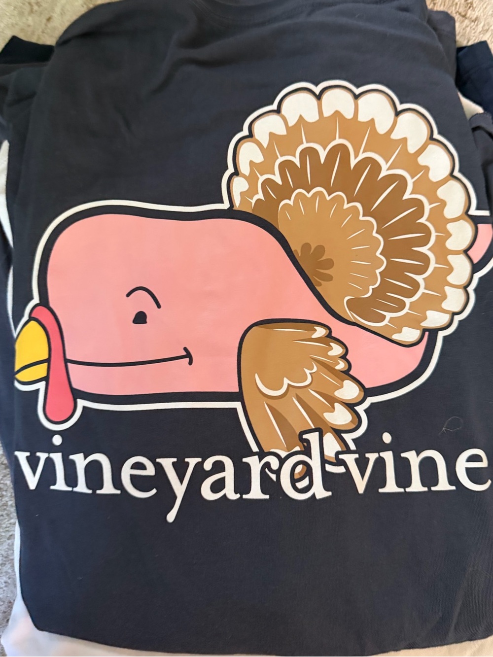 M - men’s vineyard vines Pets Bird Pink Whale & Turkey Graphic Tee long sleeve